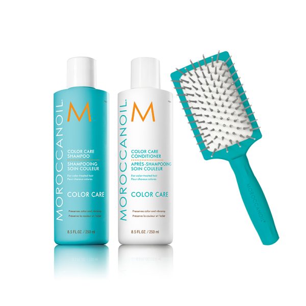 Moroccanoil Color Care Shampoo Conditioner Set & Mini Paddle Brush